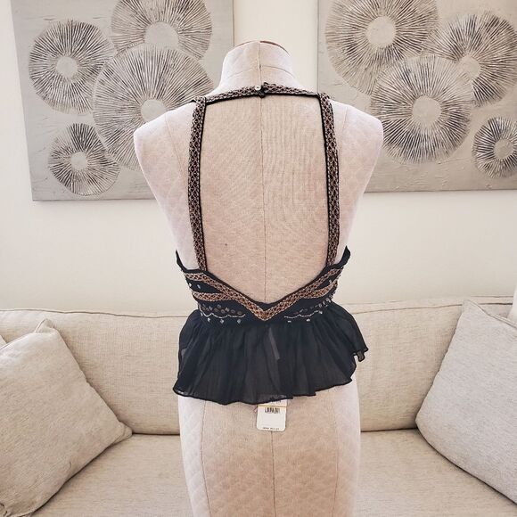 ✨ FREE PEOPLE ✨ NEW! Camille Embroidered Open-Back Camisole - [Small, Black] - Picture 9 of 14